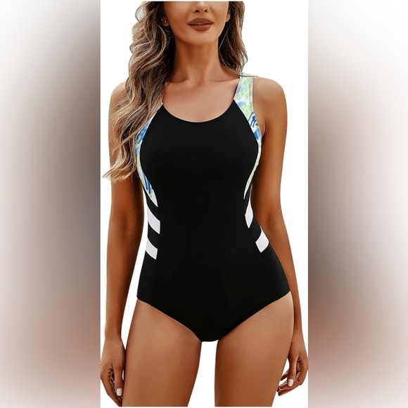 Women’s 1 piece Athletic Racerback Sports Training Bathing Suit ForSwimming Laps - Picture 4 of 8